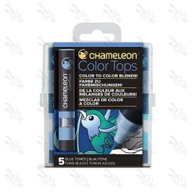 SET DE BLENDERS CHAMELEON DE COLOR TOPS TONOS AZULES X5