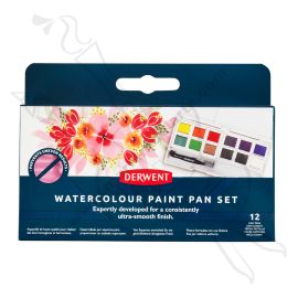 SET DE ACUARELA DERWENT X12 TONOS BÁSICOS + WATERBRUSH