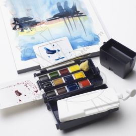 SET VIAJERO COTMAN W&N x 12 godets + pincel + Acc Field Box