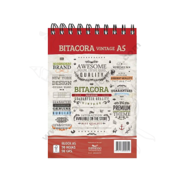 BLOCK BITÁCORA 90 GR VINTAGE A5 90H