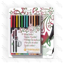 SET DE MARCADORES FINE PEN TONOS DISEÑO CHAMELEON X12