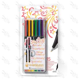 SET DE MARCADORES FINE PEN TONOS PRIMARIOS CHAMELEON X6