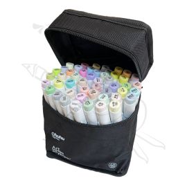 MARCADORES OHUHU 48 UND TONOS PASTEL PUNTA PINCEL Y BISELADA + BLENDER